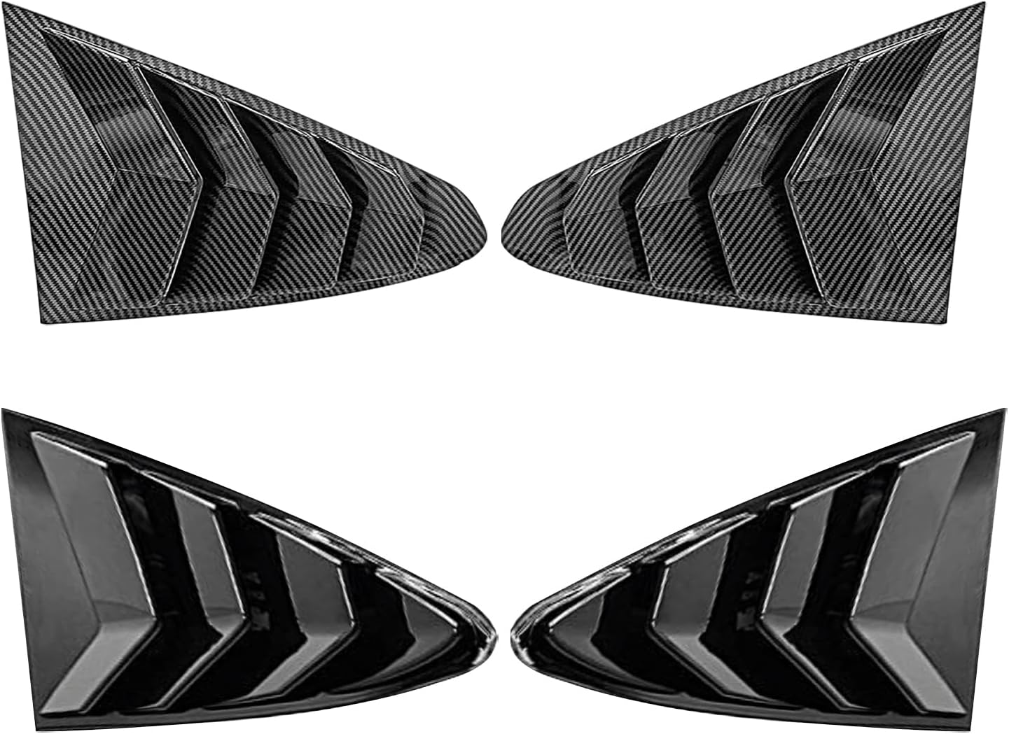 Window Louvers Fits for Tesla Model S 2017-2024 2025 Accessories Rear Side Window Louvers Windshield Sun Shade Cover Auto Exterior Decoration Trim Accessories(Bright Black)