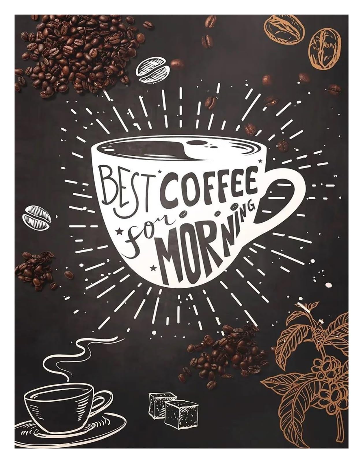 Xenite N Wall Art Canvas Prints Coffee Cup Poster Ordic Prints Bakery Pizza Chalkboards Canvas Painting Pictures For Cafe Store Home Kitche Decor(,50X70cm)