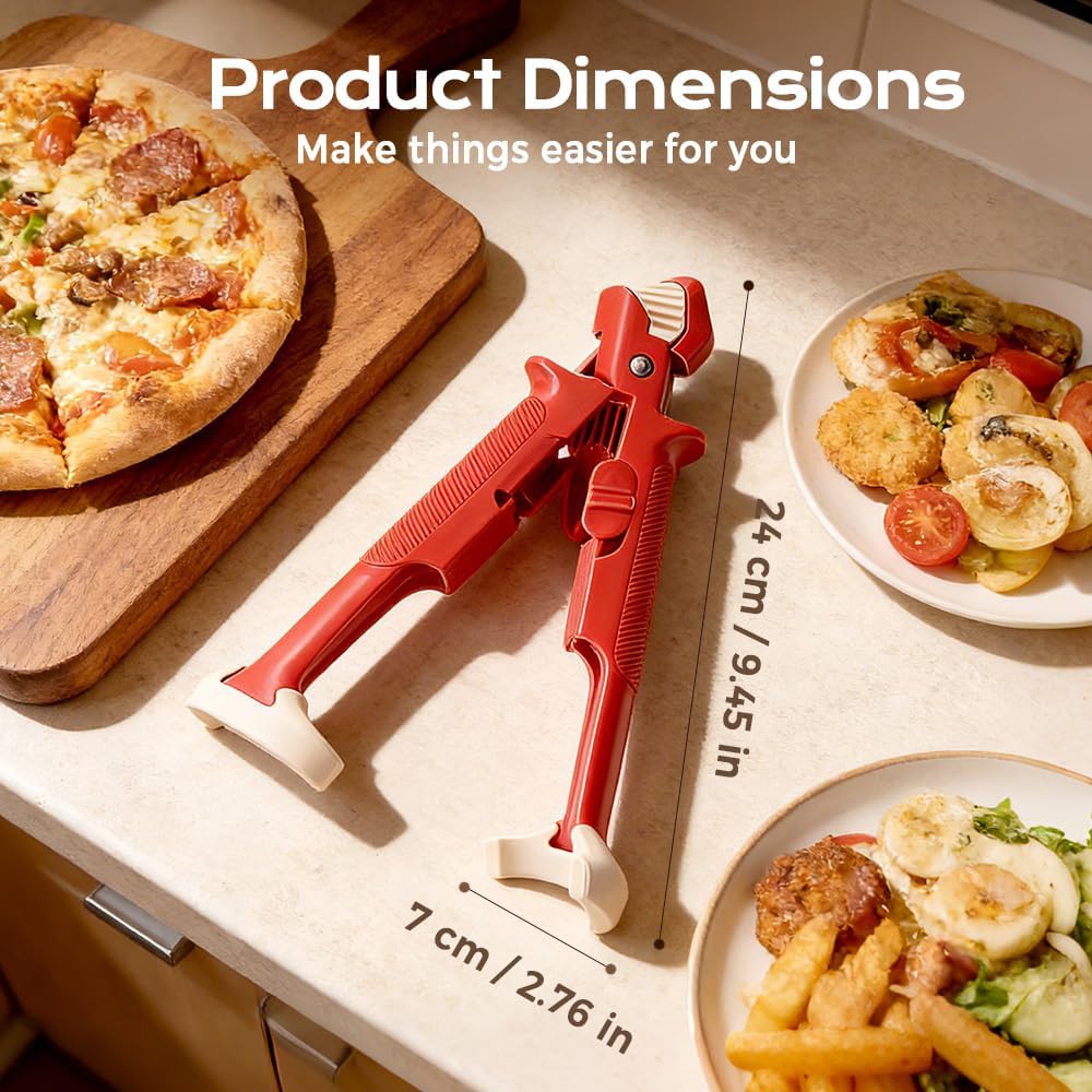 2-in-1 Multi-Purpose Anti-Scald Bowl Holder Clip for Kitchen, 2026 New Anti-Scald hot Plate Gripper Tongs for Kitchen, Heat Resistant Plate Lifter for Oven, Non Slip Easy Tongs for Cooking (Red-2PCS)