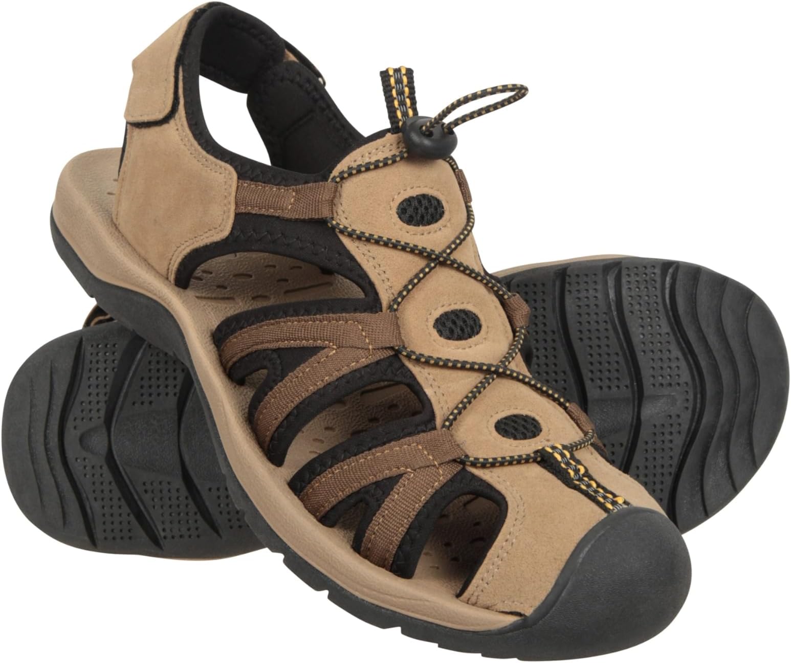 Mountain Warehouse Bay Reef Mens Shandals - Synthetic Upper Shoes, Neoprene Lining Sandals, Lightweight, Cushioned Foam Footwear - Spring Summer, Walking, Travel Brown Adult Shoe Size 8