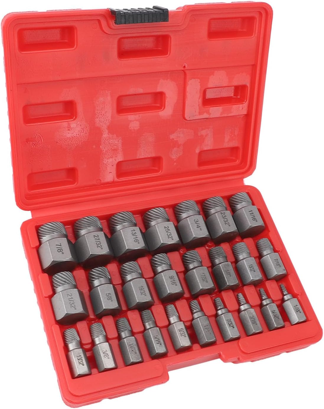 25 Pieces Screw Extractor Set, 40cr Alloy Steel Hex Shank, Easy Removal for Damaged Stripped Screws and Bolts in Mechanical Maintenance (Light Brown)