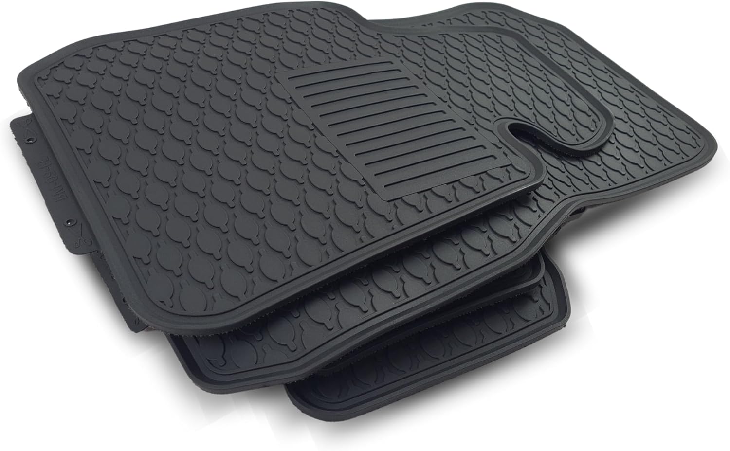 Custom-fit for 2011-2016 BMW 5S Series Premium All-Weather Rubber Floor Mats and Liners Front and 2nd Row Heavy Duty Set (Black)