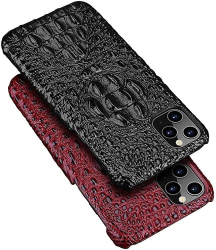 Miniatura 1 de Funda para iPhone 12 Pro Max, funda de lujo para cabeza de cocodrilo, delgada, vintage, piel auténtica, textura de cocodrilo, carcasa protectora