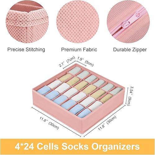 Miniatura 136 de Joyoldelf Organizador de cajones para calcetines, organizador de ropa interior, organizador de 16 celdas de tela, cajas de almacenamiento para Beige