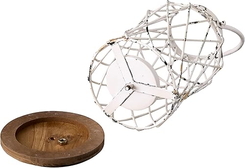 Miniatura 7 de Sintosin Faroles de metal para velas de estilo rústico de estilo rústico para exteriores, 11 pulgadas, para colgar velas de boda rústicas blancas