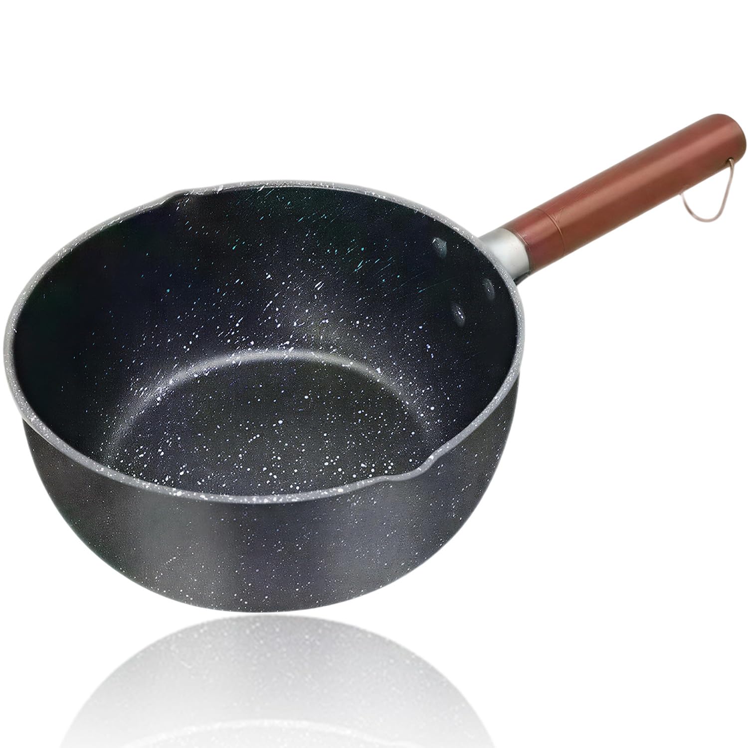 16CM Small Milk Pan Non Stick, Milk Saucepan with Pouring Lip, Lightweight Small Saucepan, Milk Pan with Heat Resistant Handle, Non Stick Saucepan for Milk, Soup & Egg Boiling and Everyday Cooking