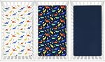 david's kids 3 Pack Fitted Crib Sheets, Ultra Soft Breathable Comfortable Baby Sheet Set for Boys Girls Neutral, 28x52 Inch Fits Standard Crib and Toddler Mattresses, Dinosaur