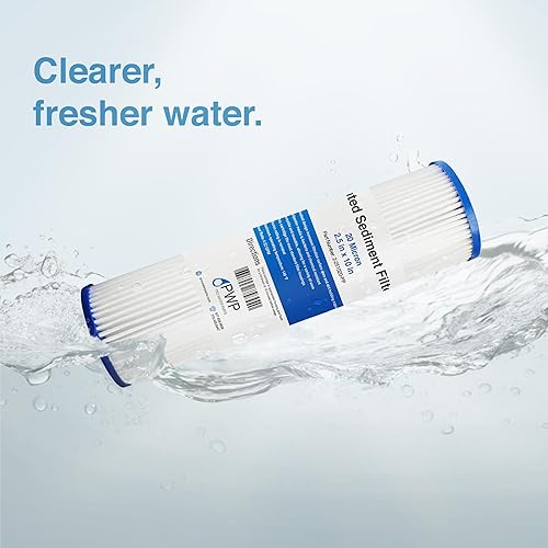 Miniatura 4 de Cartucho de filtro de agua de sedimento polivinílico plisado 10x2.5" 20 micrones 25 unidades