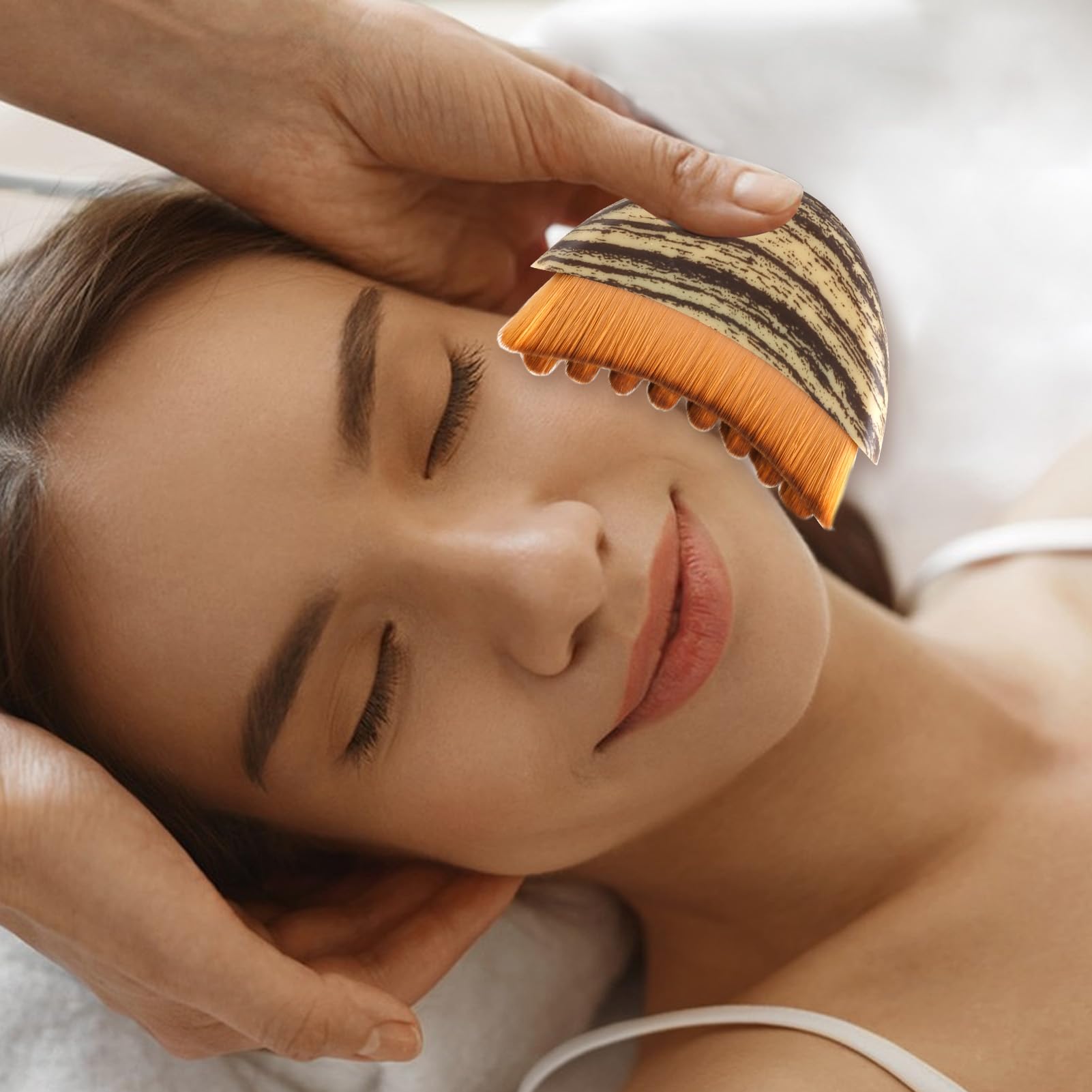Cepillo Facial de Contorno Linfático Masaje Facial Seco Cerdas Suaves Ergonómico con Caja