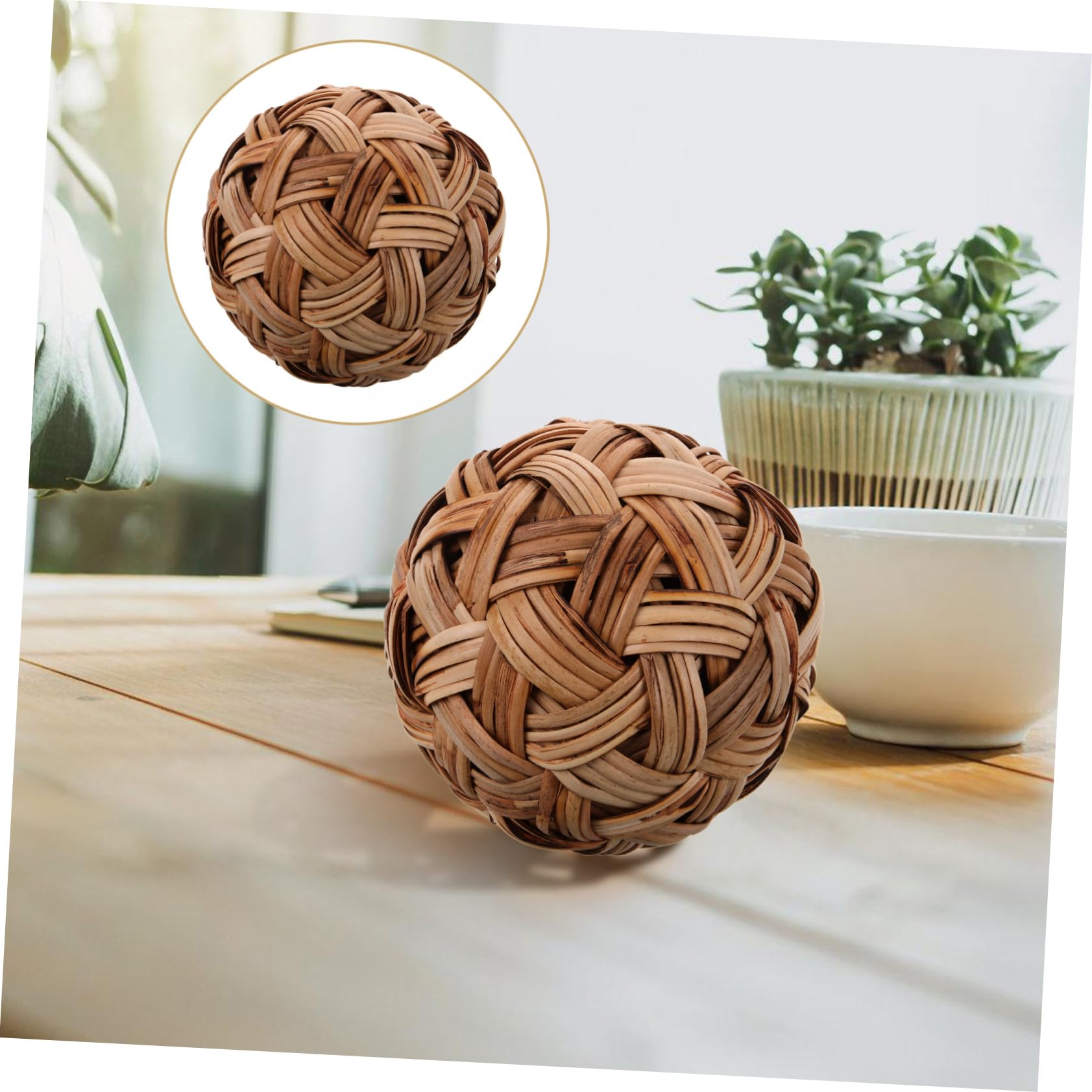 Amazon.co.jp: Yardwe ソフトカラーボール 竹で編んだボール 15cm 竹製