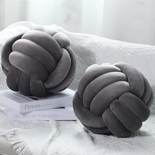 Miniatura 1 de 2 almohadas redondas de nudo suave almohadas decorativas estéticas de juguete de peluche para niños decoración de habitación almohadas de felpa