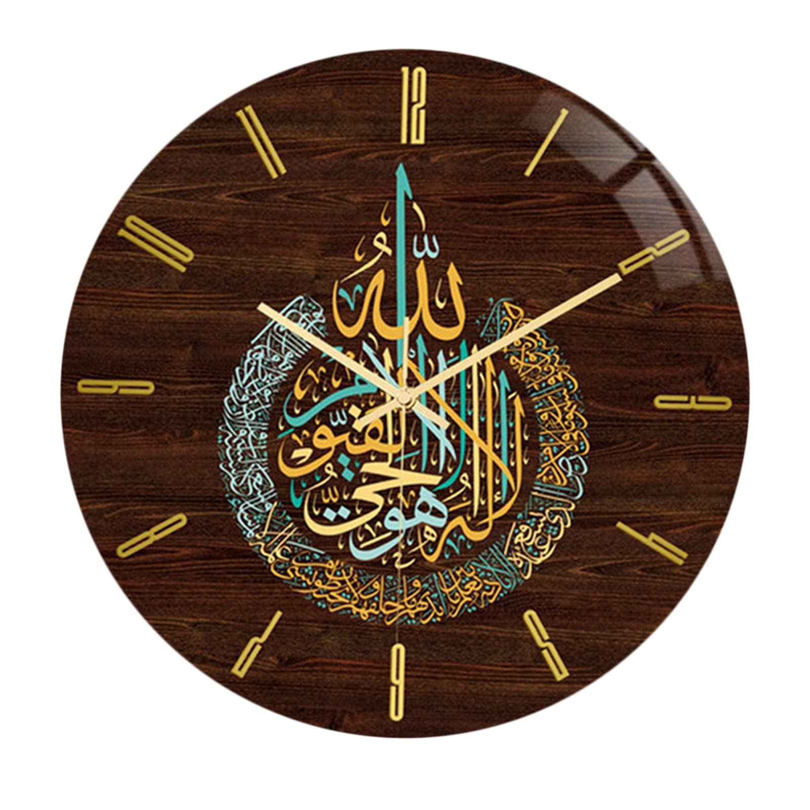 Dolity Muslim Wall Clock Decor, Sweep Mute Movement Wall-Clock, Acrylic Light Clocks Watch, Wall Clock Islamic Wall Clock, for Living Room Home Decoration - C