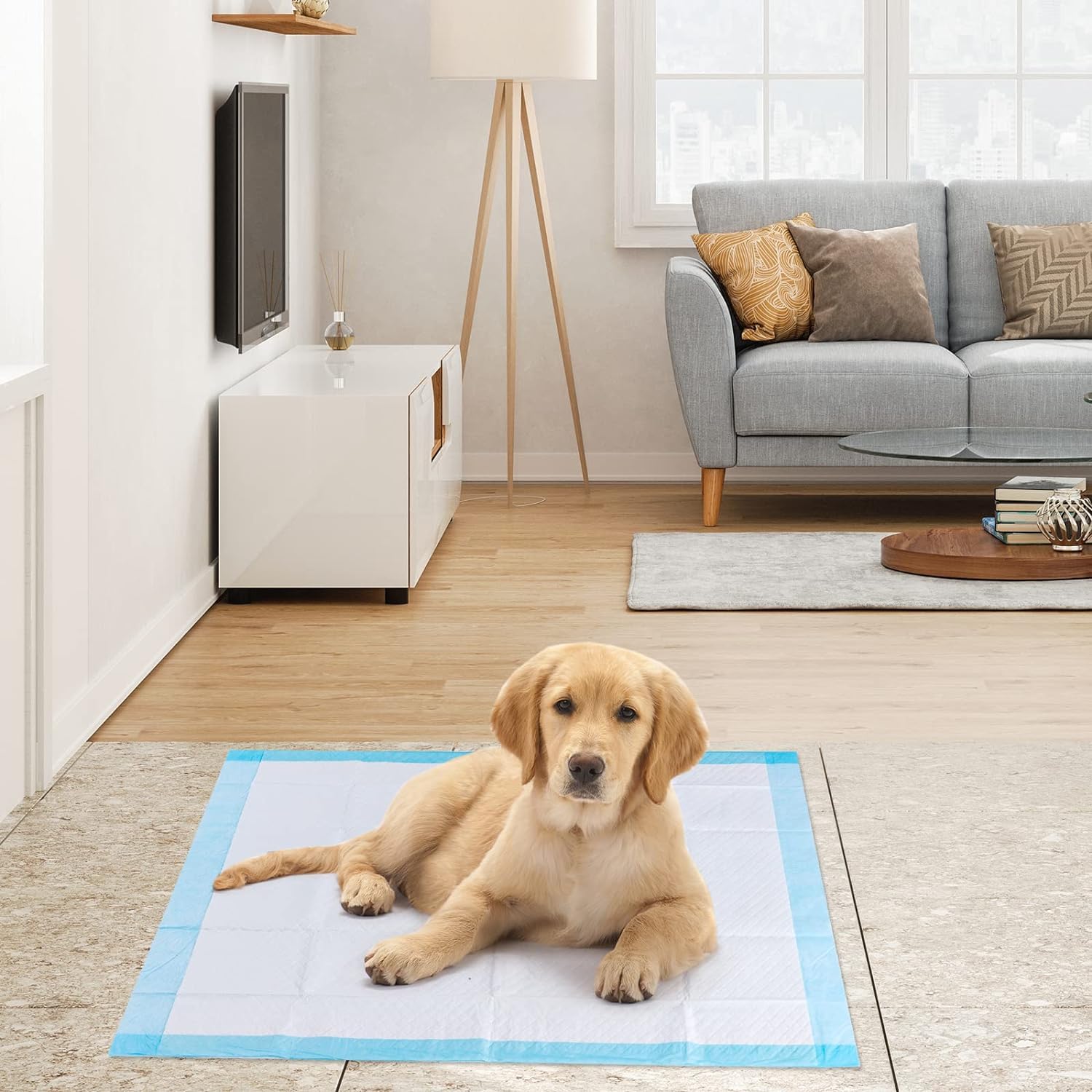 GYMAX Empapador Perro, Alfombrillas de Entrenamiento para Perros, Almohadilla de Higiene para Cachorros, Alfombrilla Súper Absorbente, Almohadillas para Crianza de Cachorros (150, 75 x 75 cm)