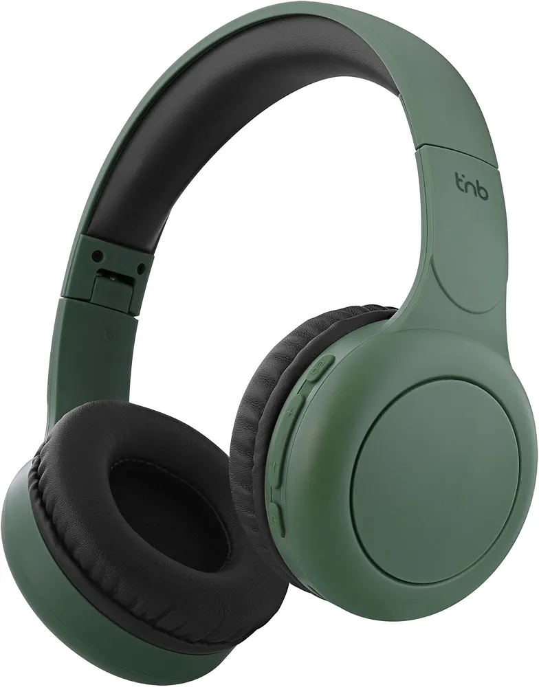 T'nB - Casque Bluetooth sans Fil, Supra-Auriculaire Confortable, Pads en Mousse, Microphone Intégré, Arceau Réglable, Autonomie 24h, Léger Et Pliable - Vert : Amazon.fr: High-Tech