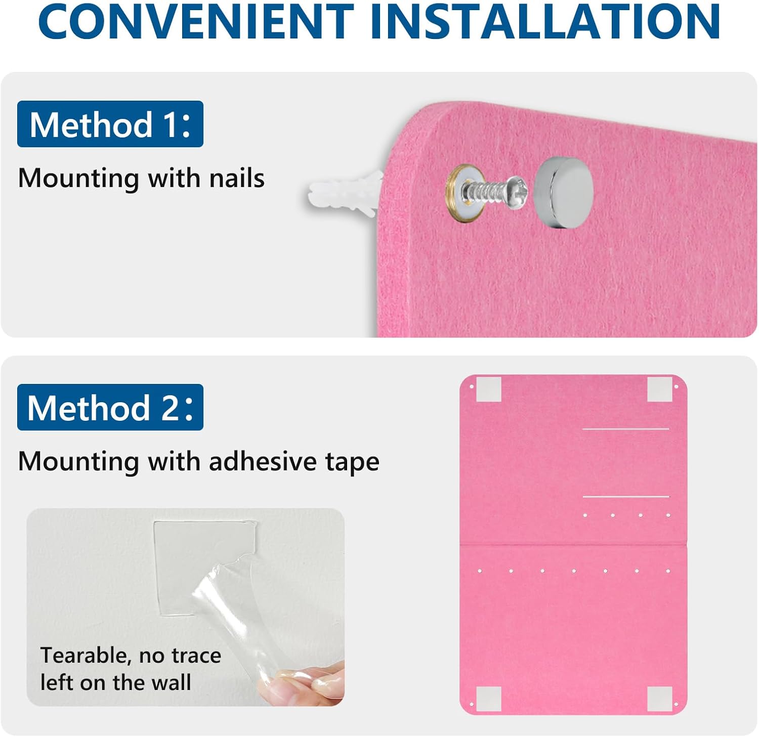 DOLLAR BOSS 3-in-1 Foldable Bulletin Board 16"x24" Vertical- Magnetic Whiteboard with Cork & Acrylic Shelves, Sound-Absorbing Felt for Home/Office/Dorm Includes Pins/Magnets (Pink)