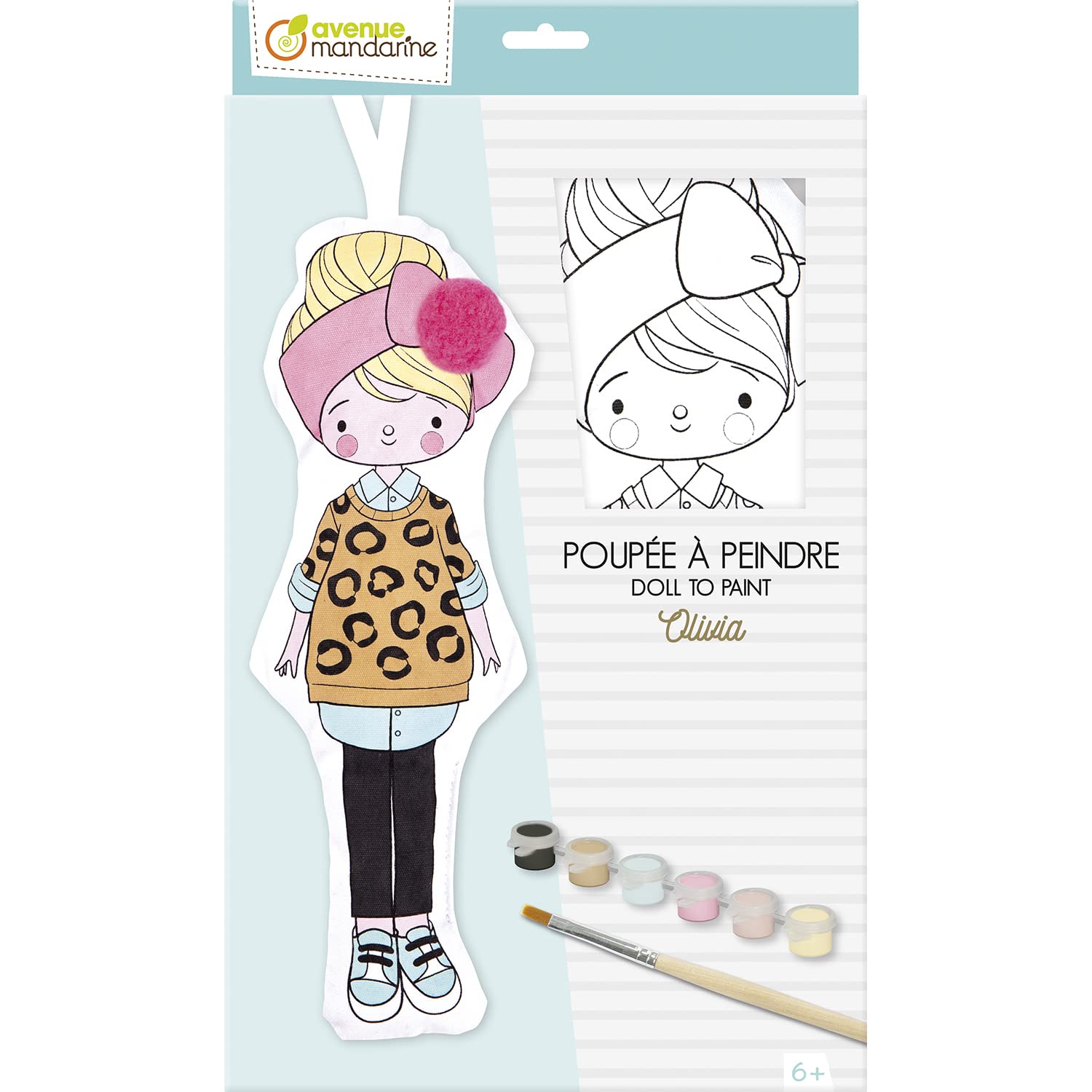 MY MANDARINE PP033C - Kit Créatif Enfant - Doudou En Coton Imprimé à Peindre - A Partir De 6