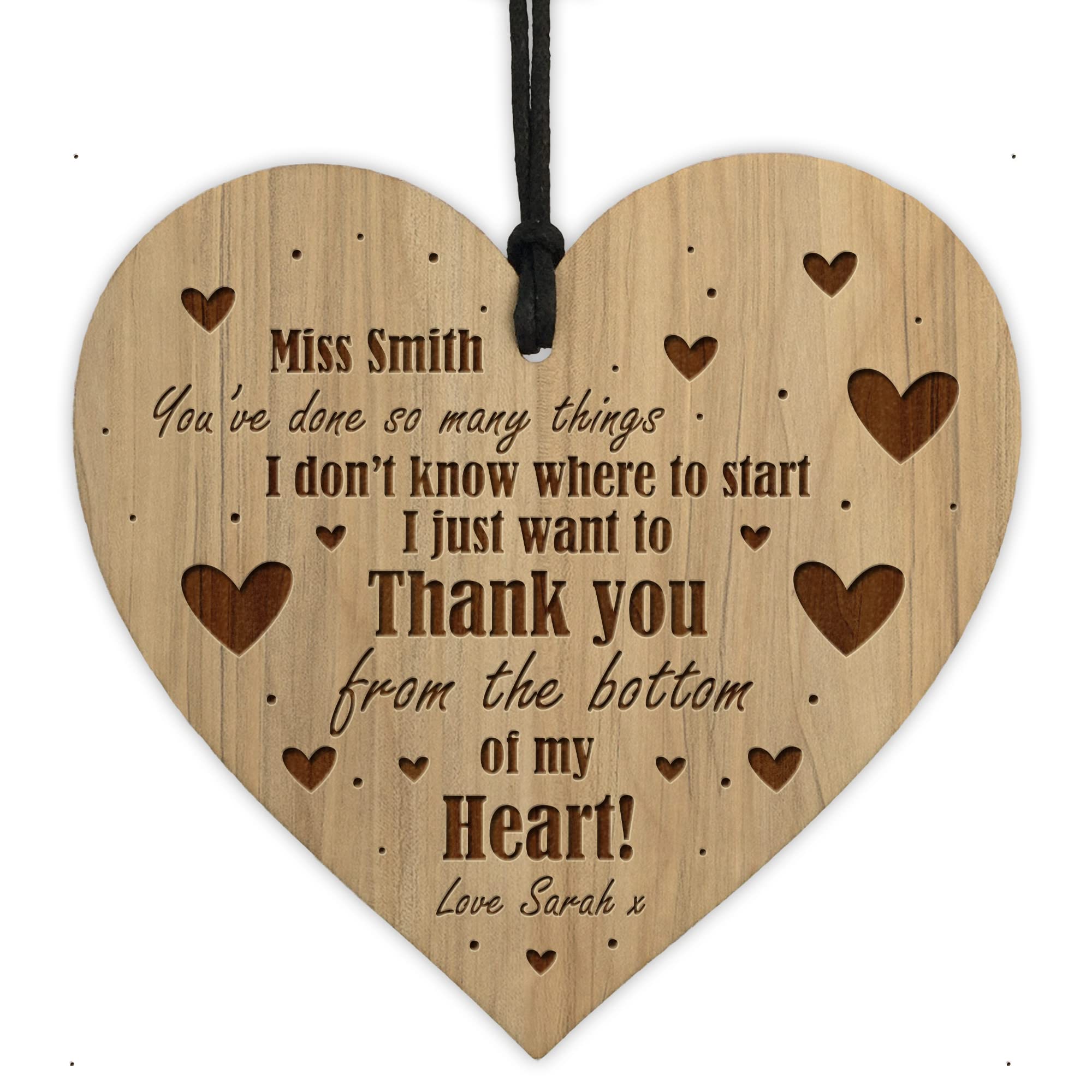 Red Ocean Thank You Gift For Him Her Friendship Gift Teacher Assistant Gift Engraved Heart