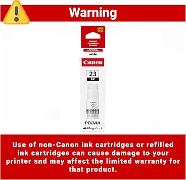 Canon GI-23 Genuine Black Ink Bottle, Compatible with Megatank G620 Printers