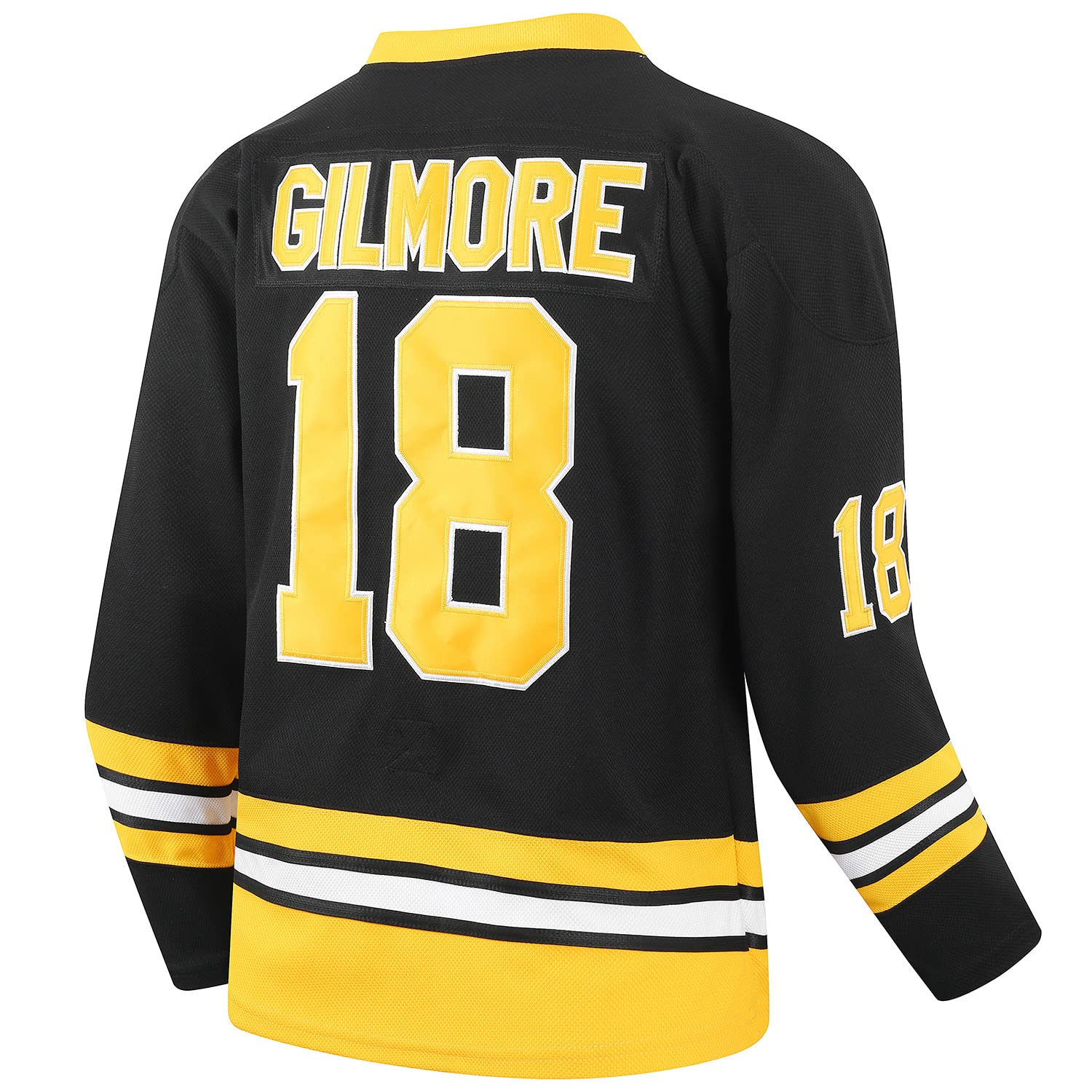 Afuby Boston Hockey Jersey Happy Gilmore 18 Adam Sandler 1996 Movie Ice Hockey Jerseys Stitched (Medium, Black)