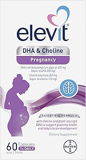 Elevit DHA + Choline Pregnancy supplement Supports Baby's Brain & Central Nervous System Development during Pregnancy, 60 ...