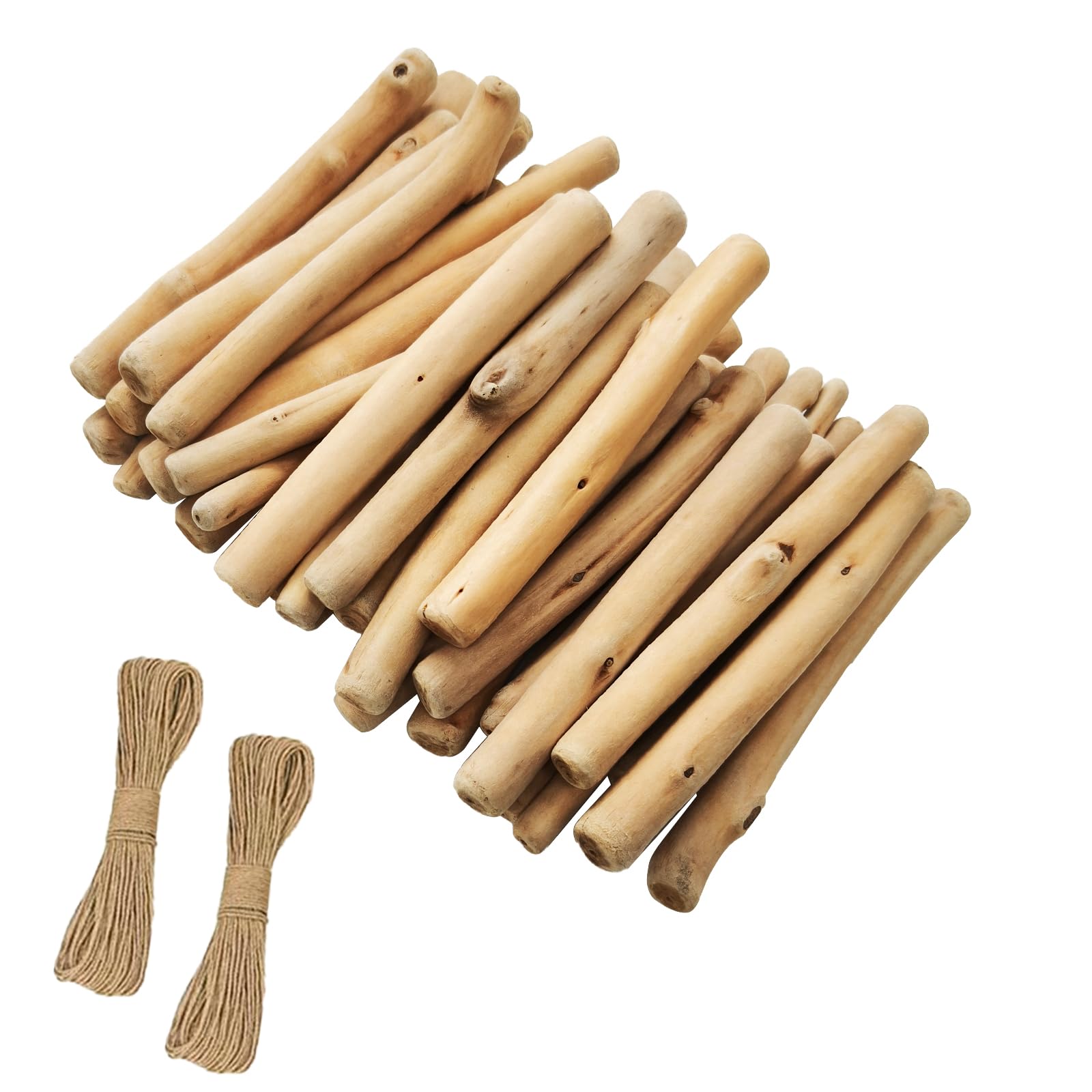 ZJCHBL - 40 palos de madera flotante para manualidades, 4.7 pulgadas de largo, 7 mm-15 mm de diámetro, para manualidades, accesorios de fotos, proyectos escolares, decoración de manualidades de madera