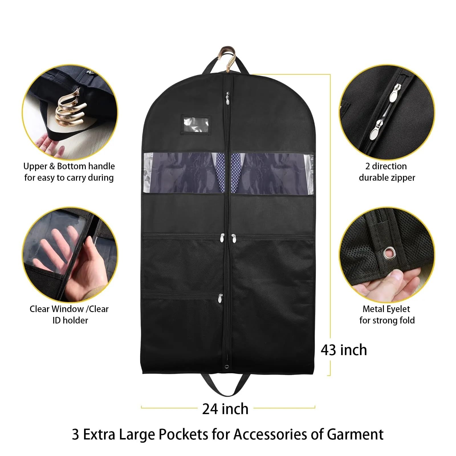 Sac De Danse Fille Housses à vêtements de voyage à suspendre, fermeture éclair double face, grandes poches en filet, rangement for vêtements de placard(2 PCS)