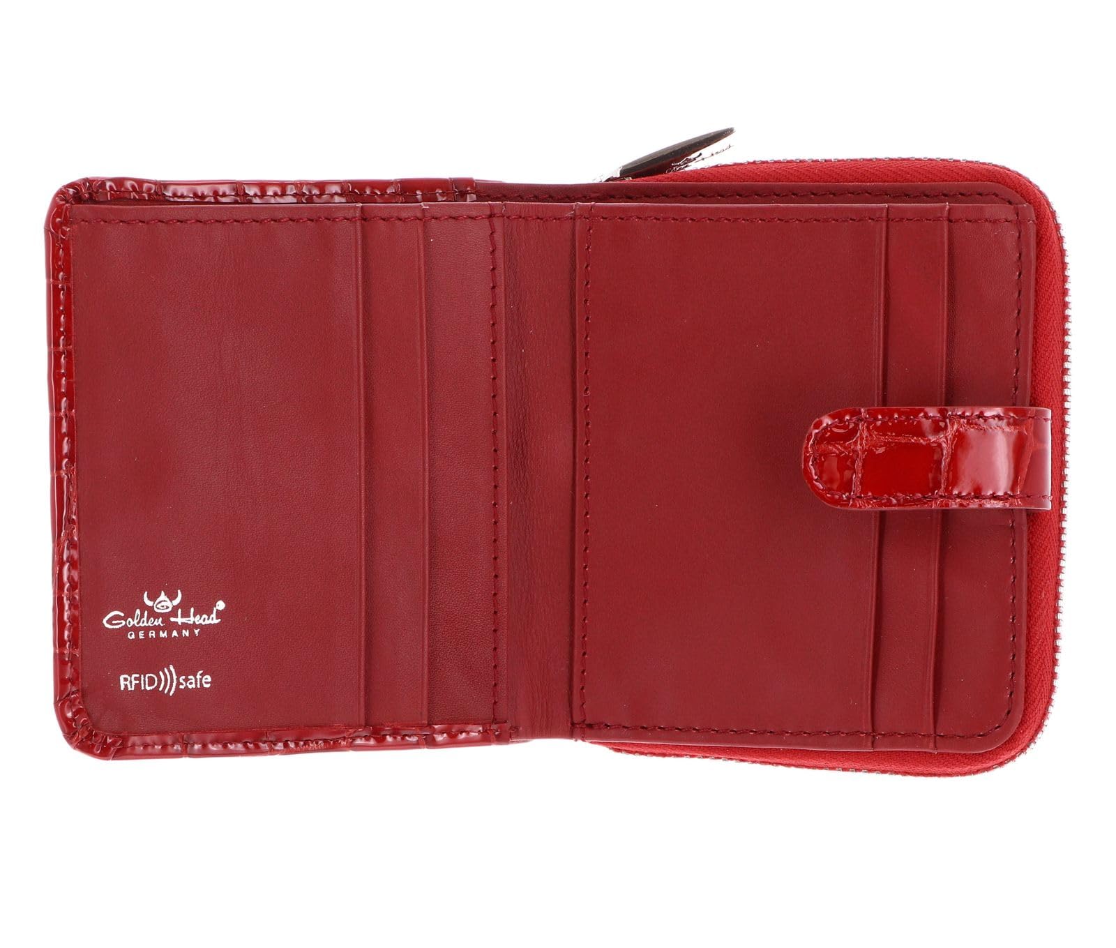 Golden Head Leder Geldbörse Cayenne RFID Protect Minibörse mit Riegel 1006 Kirsche rot
