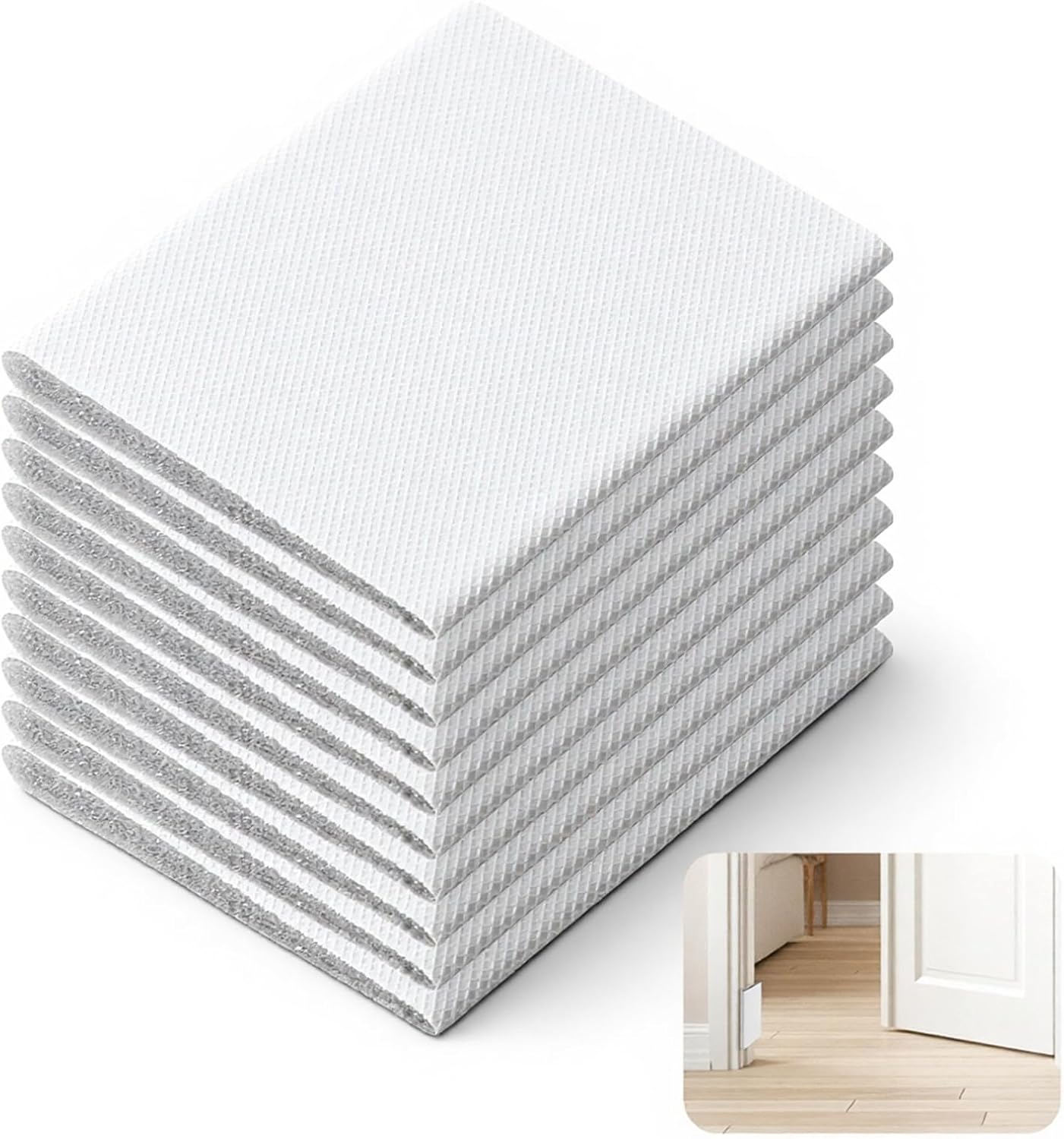 TIESOME 10 Pcs Door Corner Seals, Self-Adhesive Door Corner Seals Foam Weather Stripping, Doors Frame Seal Corners Draft Stopper for Noise Reduction & Weather Protection (White)