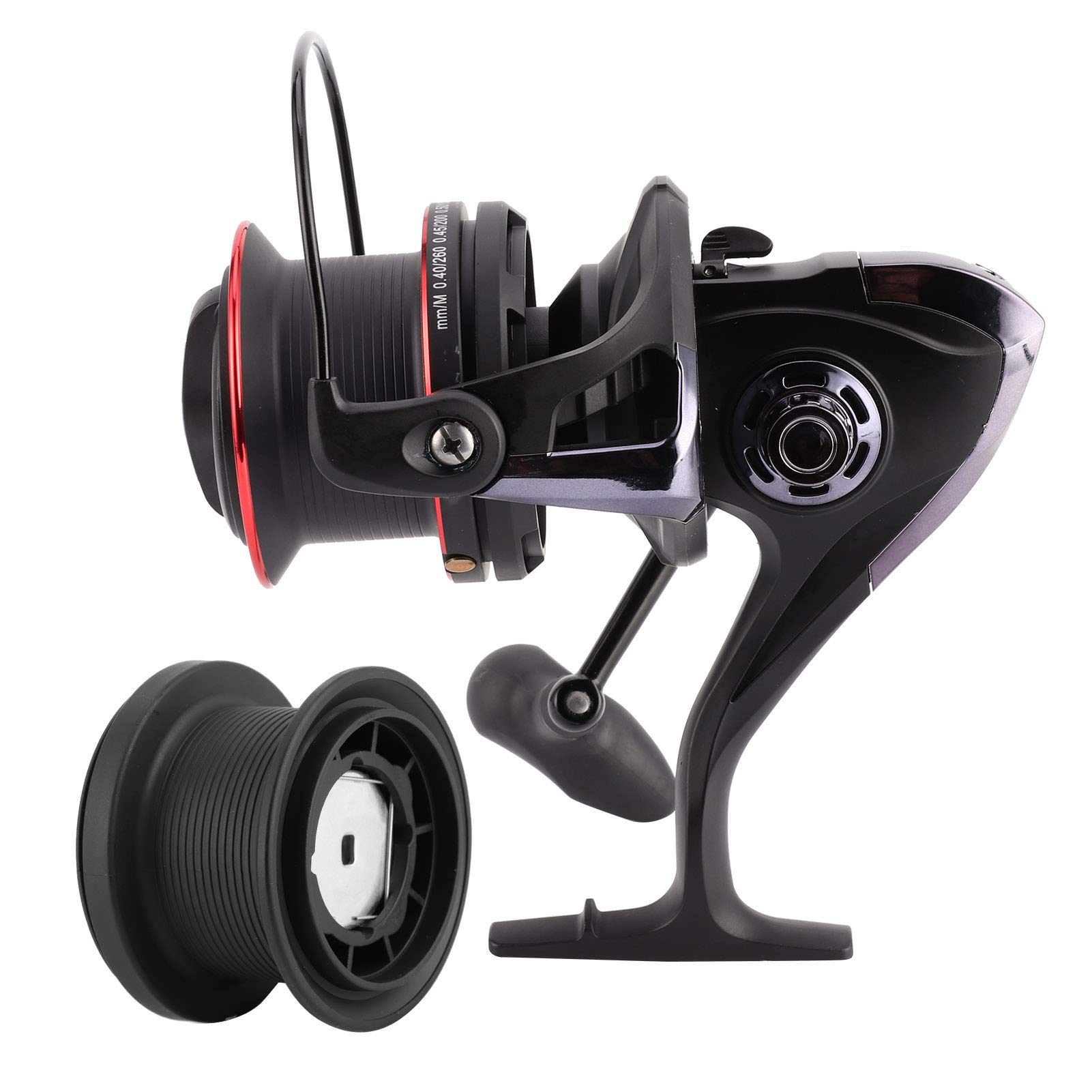 Bediffer Kołowrotek 13BB + Szybki Kołowrotek z Płynnym Uzwojeniem dla Wędkarzy Czarny/Czerwony 150mm/5,9 Cala