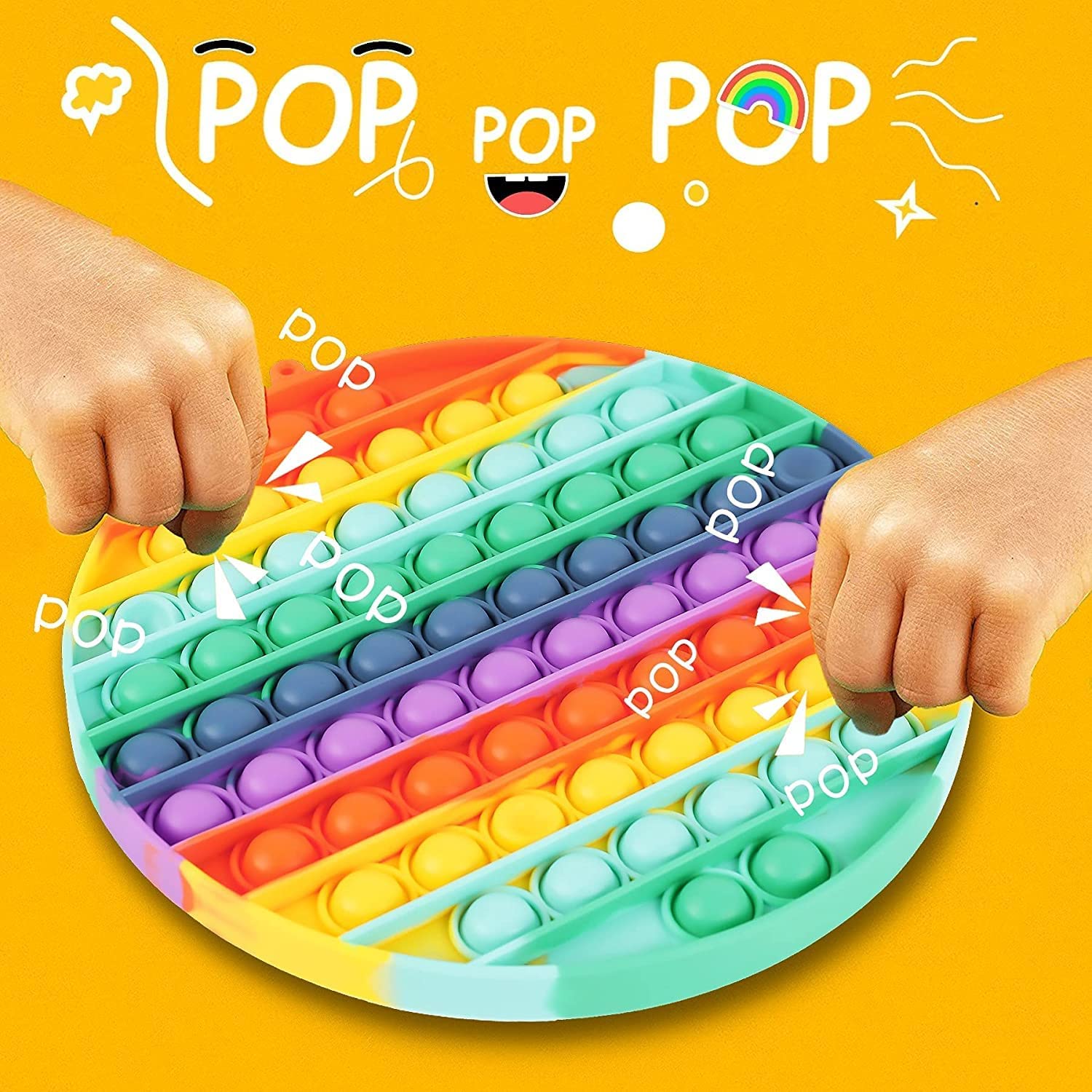 Kiditos (Pop It Fidget Toy 8 Inch Round Shape 70 Pops), Big Pop It, Pop