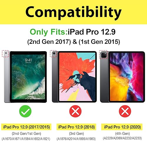 Miniatura 2 de ProCase Funda para iPad Pro 12.9 20172015 (modelo antiguo, 2 y 1 generación), funda protectora delgada con soporte para iPad Pro de 12.9 pulgadas 2