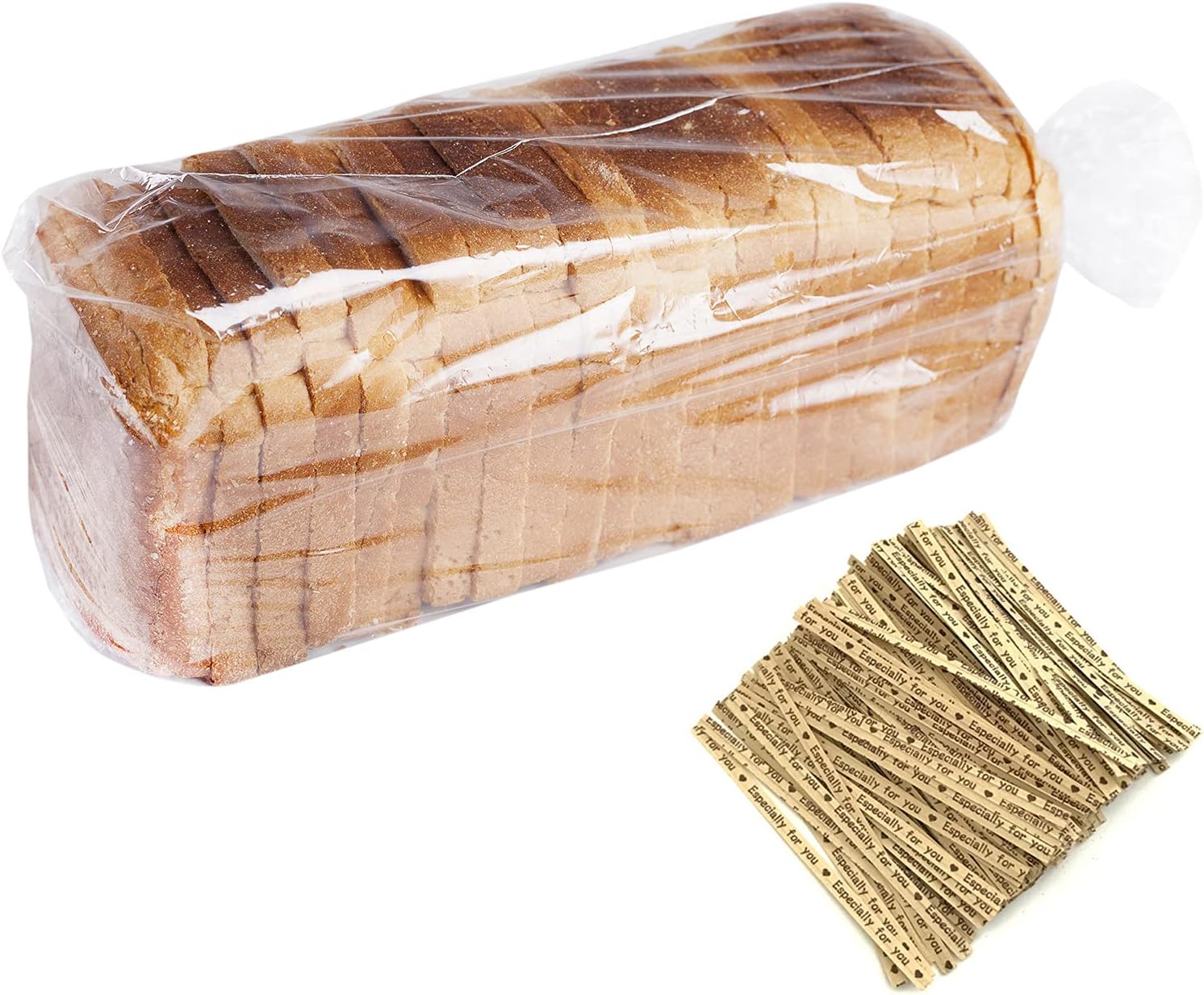 Bread Bags With Ties,100Pieces 18x4x8 Inches Reusable