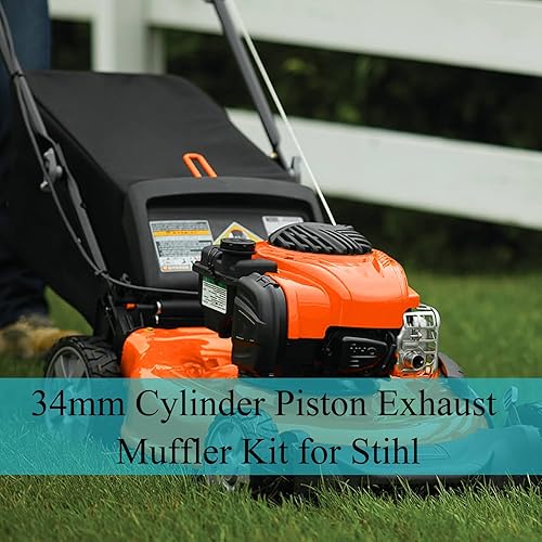 Miniatura 4 de Atunee Kit de silenciador de escape de pistón cilíndrico de 1.339 in para Stihl FS75 FS80 FS85 FC75 FC85 Trimmer Reemplazar 4137-140-0603, 4137 020