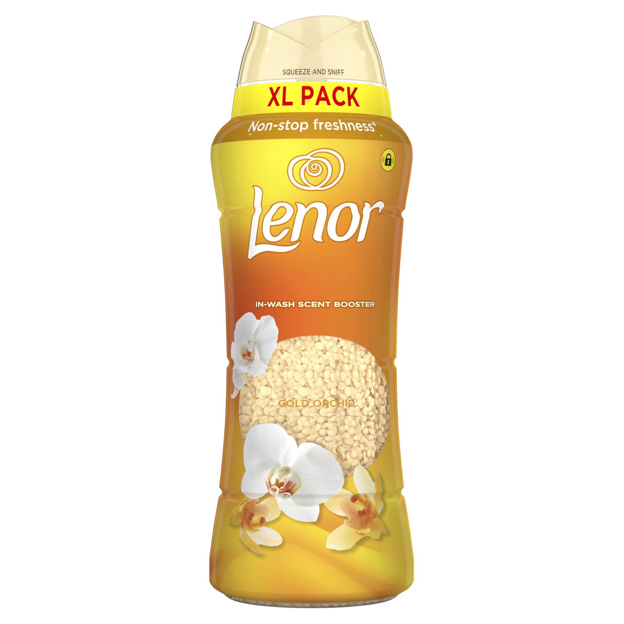 LenorLaundry Perfume Scent Booster 495g, Gold Orchid, Non-stop Freshness Up To 12 Weeks In Storage