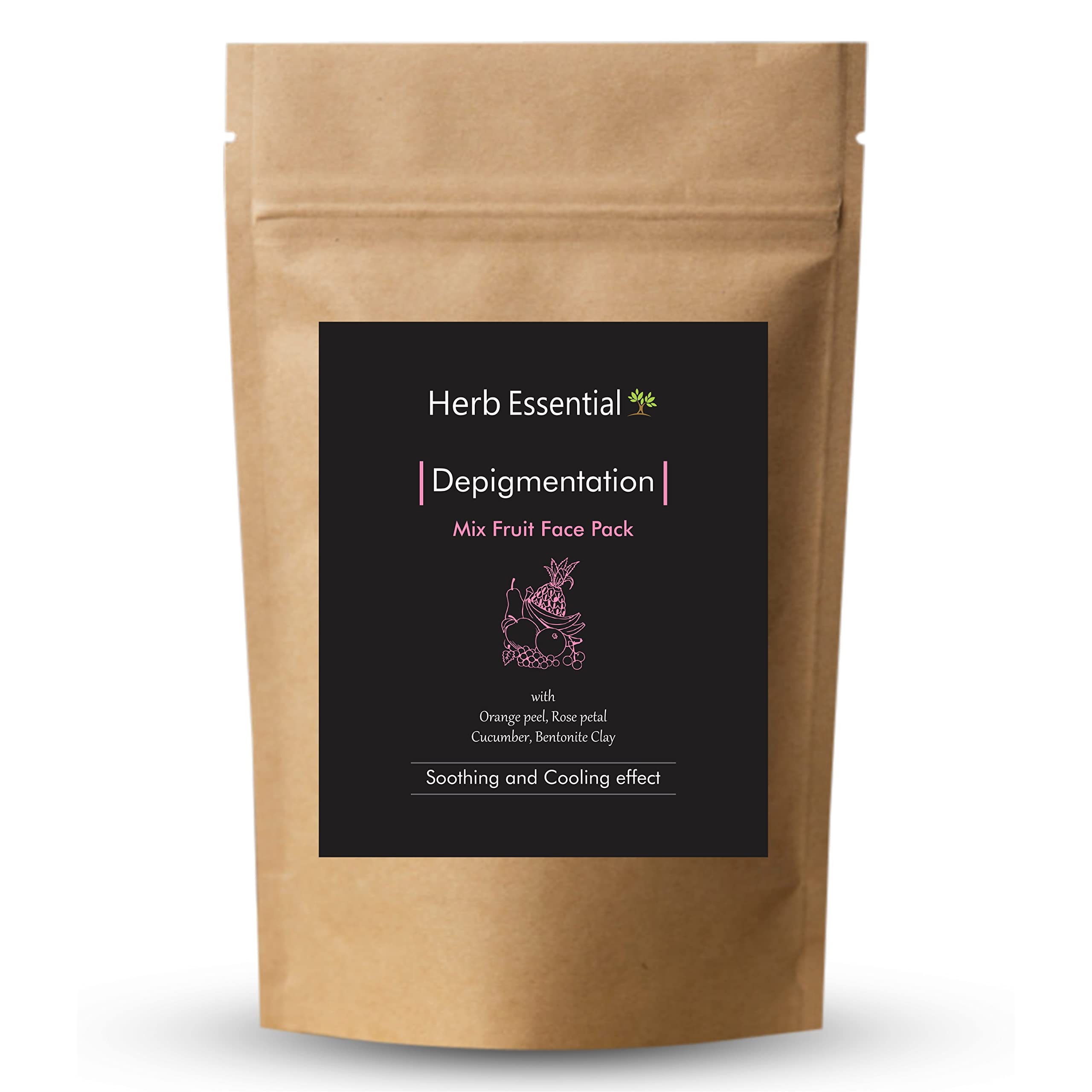 Herb Essential Mix Fruit Face Pack with Orange peel,Rose petal,Cucumber & Bentonite Clay, 100g