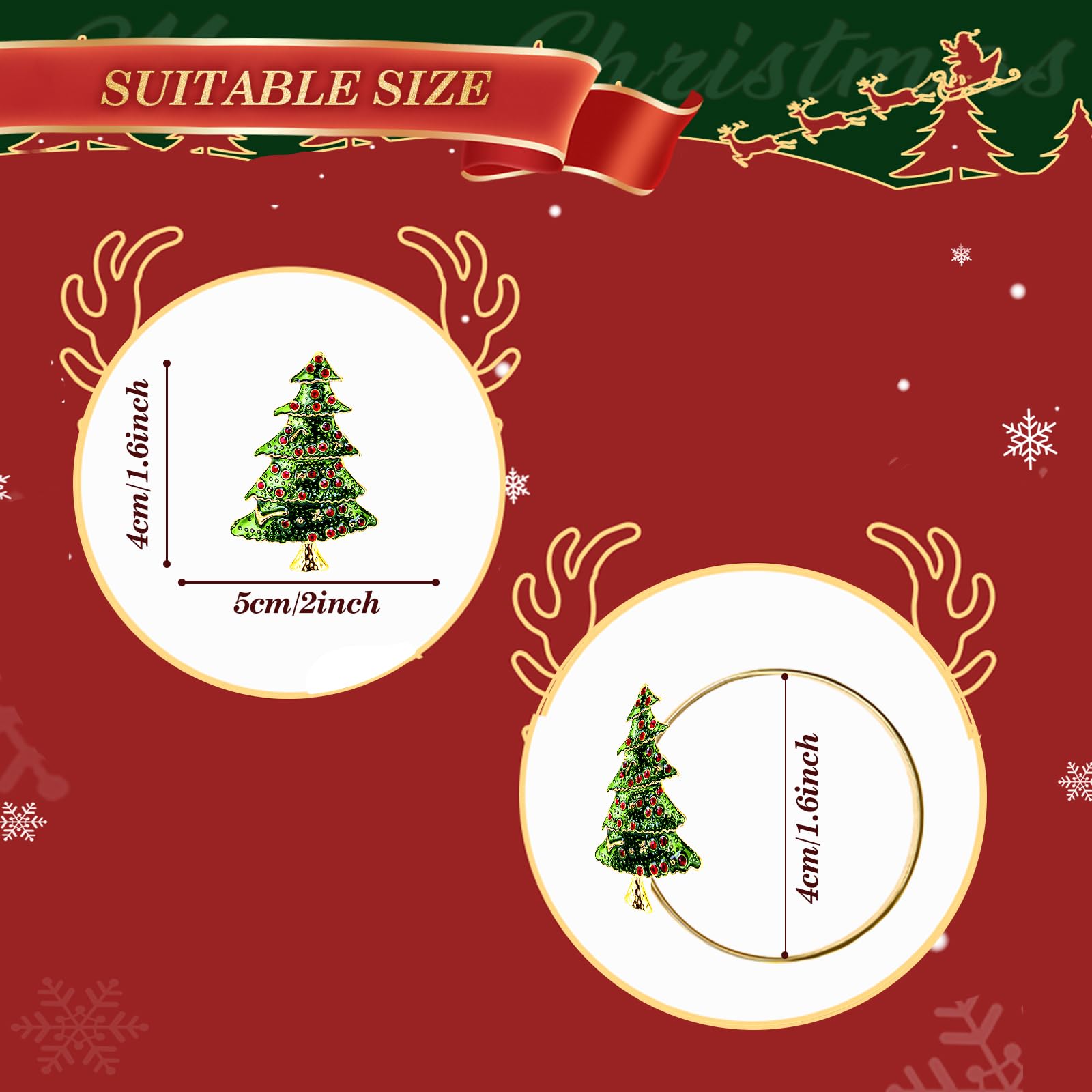 KPOSIYA Weihnachtsserviettenringe, 10 Stück, goldfarben, Metall, Weihnachtsbaum-Serviettenringe, Halter für Weihnachten, Party, Gastgeschenk, Urlaub, Winter, Abendessen, Tischdekoration