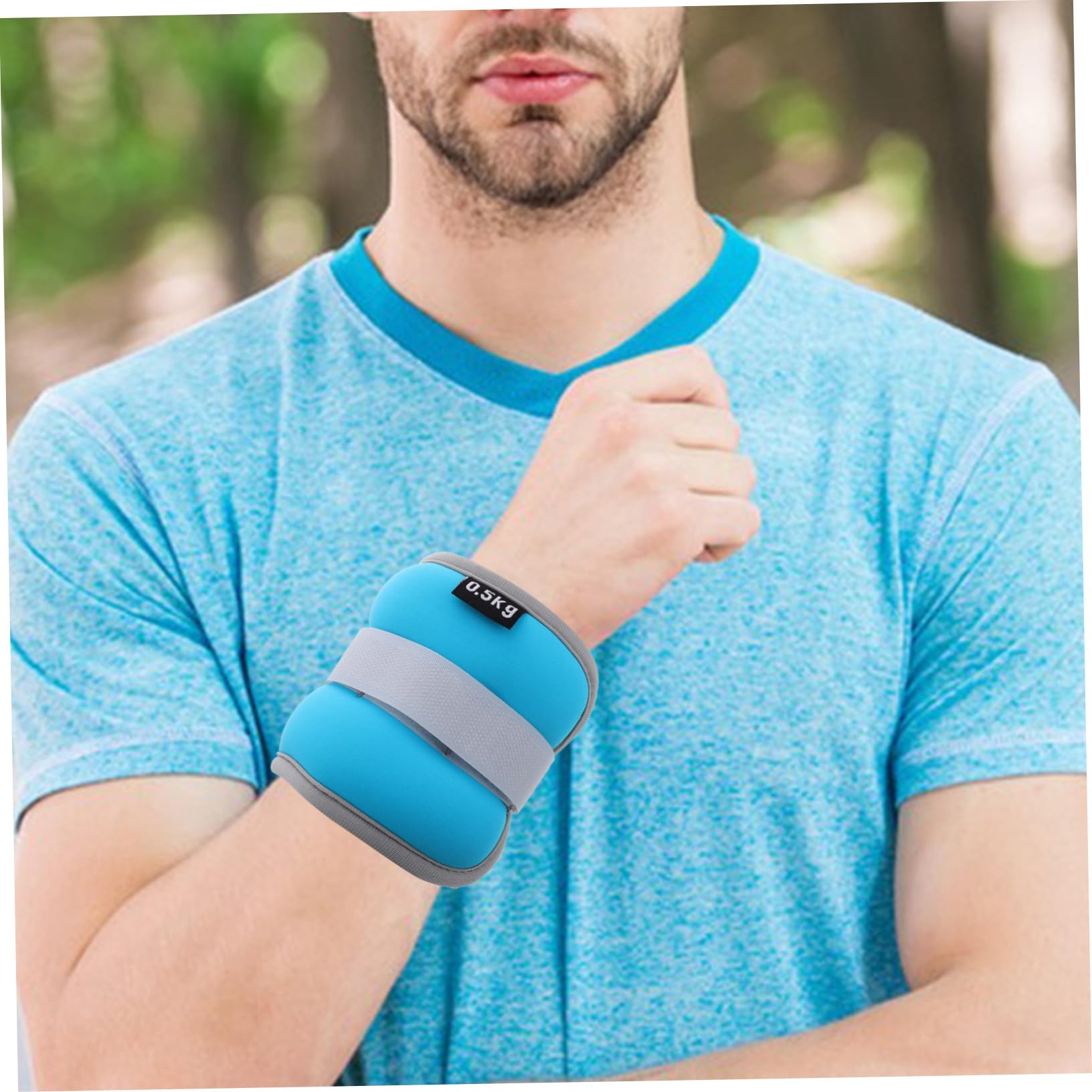 WOONEKY 2 piezas Pesas Tobillos y Muñecas Ajustables con Correas Antideslizantes para Entrenamiento Fitness y Rehabilitación Unisex Azul