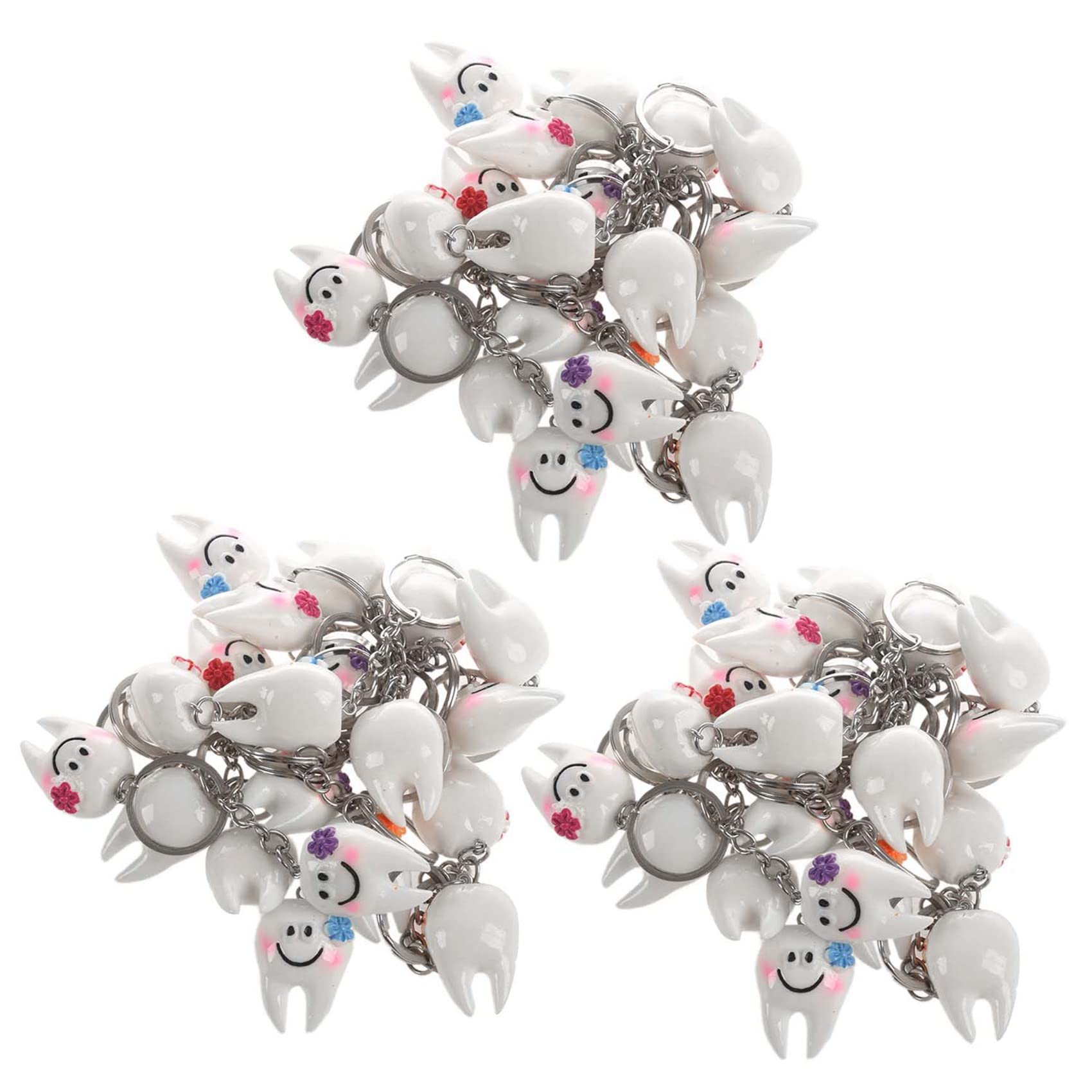 60 Stuecke Schluesselbund Schluesselanhaenger Haenge Zahn Form Suesses Dental Geschenk