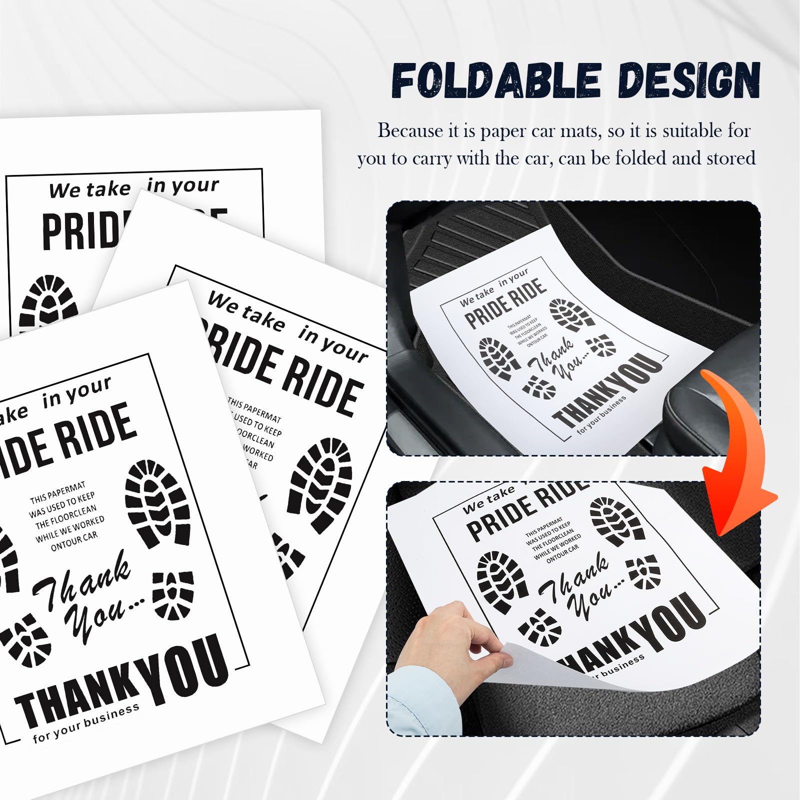 12PCS Paper Floor Mats for Cars Disposable Floor Mats for Cars Used to Protecting Original Carpet from Soil — view 4