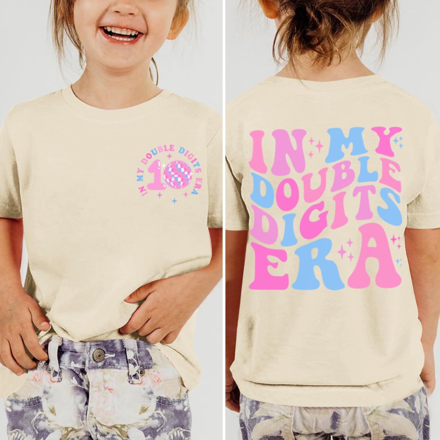 in My Double Digits Era Shirt for Girls 10th Cute 10 Year Old Girl Happy Birthday Shirts Gifts Short Sleeve Tops - Image 4