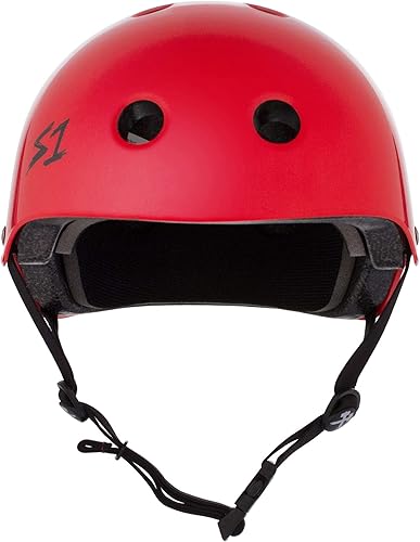 Miniatura 3 de S1 Lifer - Casco para patineta, BMX y rollers, color rojo brillante, mediano (21.5 pulgadas)