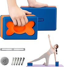 HAPBEAR 2 Yoga Blocks 9" x 6" x 3" High Density EVA Foam with Non-Slip Textured Surface, Ideal for Deep Stretches and Lightweight