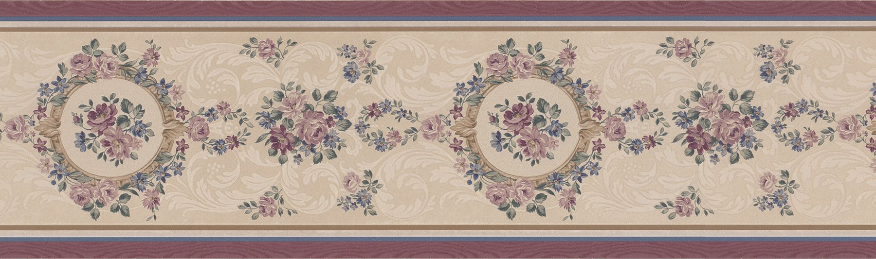 Borde de pared papel pintado cenefa rosa moldura clásica 6.5x180