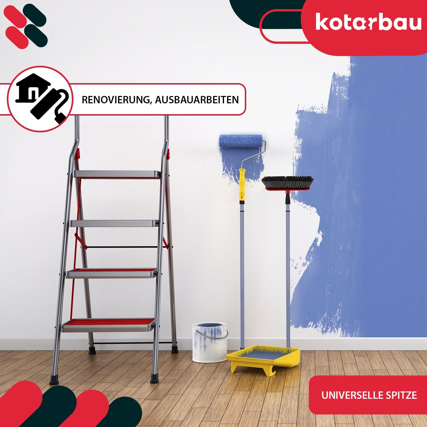 KOTARBAU® Palo Mango telescópico de Acero, Palo Extensible de 150 a 300 cm, Mango para Rodillo de Pintura, Barra telescópica, Amarillo
