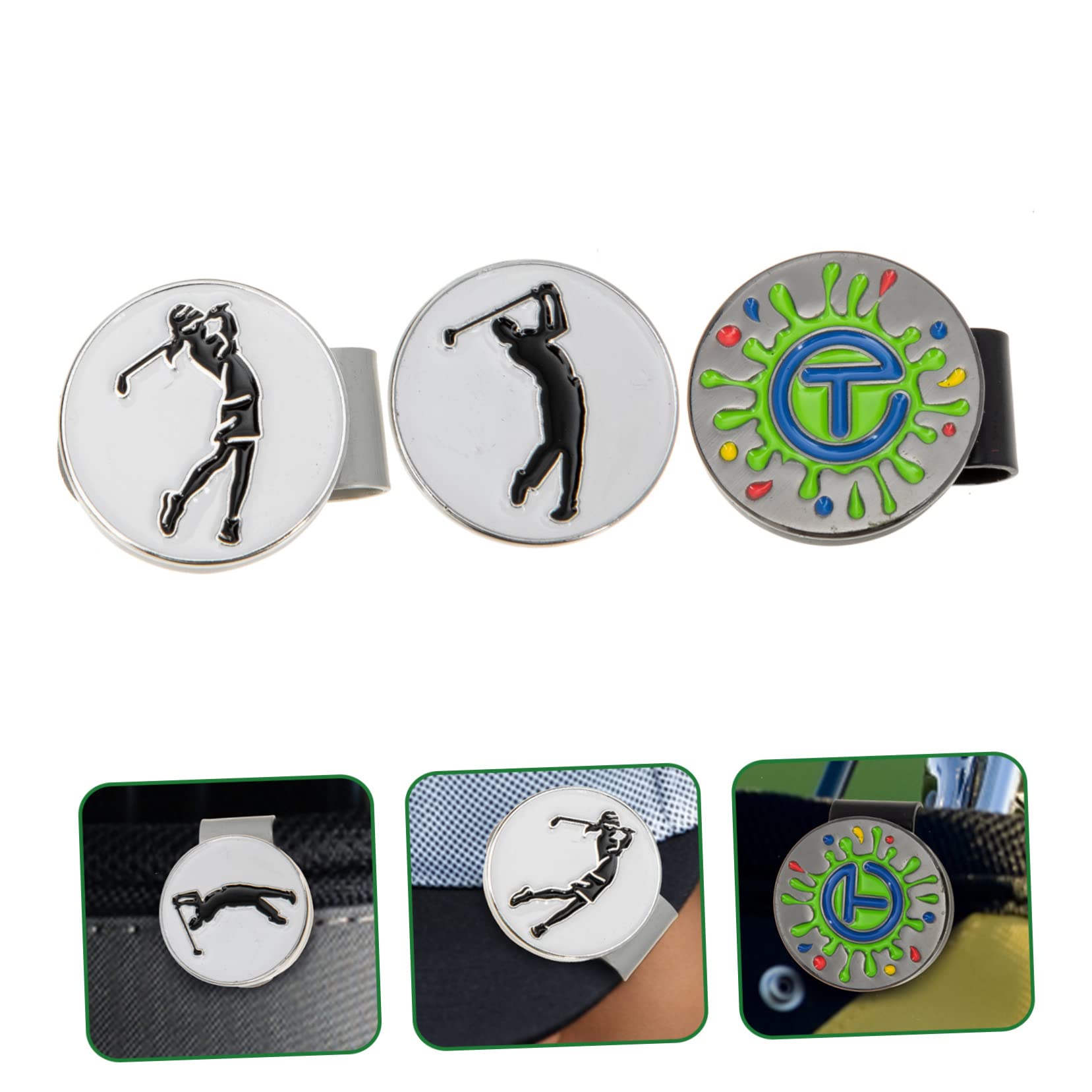 BESPORTBLE Golfhut-Clip Hutklammer Hutmarkierungsclips Golflinienmarkierungswerkzeug Golfliner Golf Marker Golfball Marker Golfmarkergeschenke Praktischer Golfmarker Zinklegierung 5st