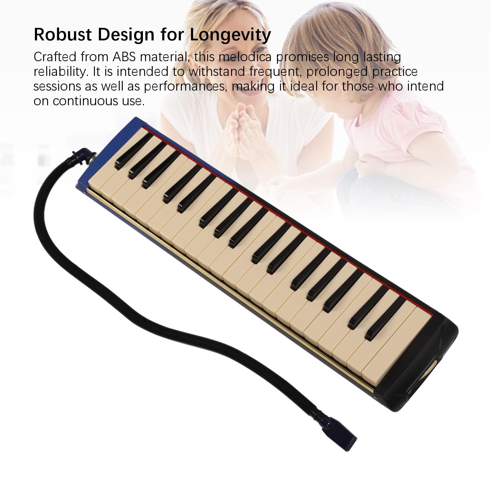 37 Klucz Melodica Instrument fortepian podwójne miękkie rurki 2 ustniki profesjonalna klawiatura powietrza z noszą worka muzyka naklejka dla początkujących studenci muzycy ABS