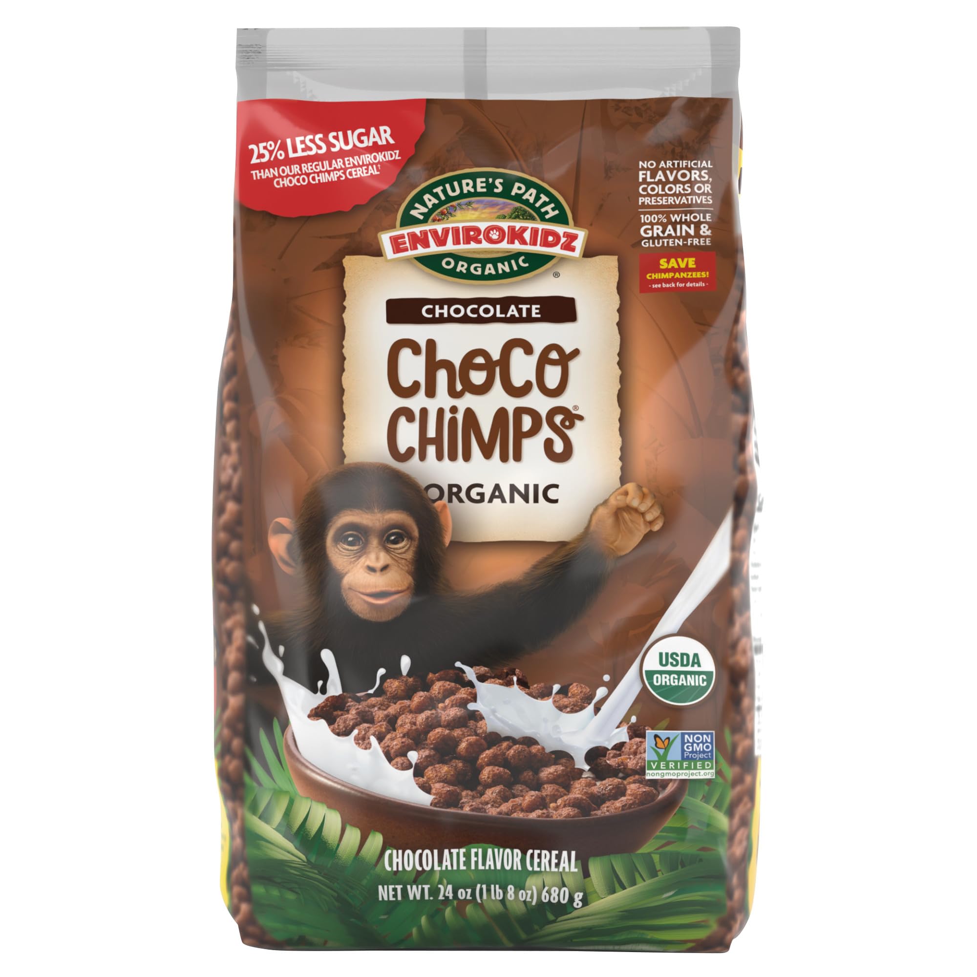 Amazon.com: EnviroKidz Organic Choco Chimps Cereal, 24 oz (Pack of
