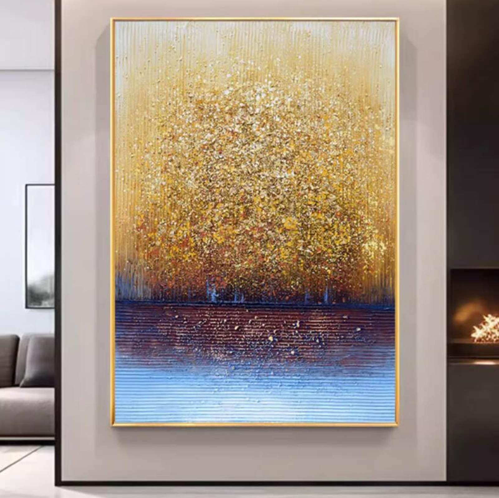Peintures abstraites peintes à la main pour habiller un grand mur blanc vide