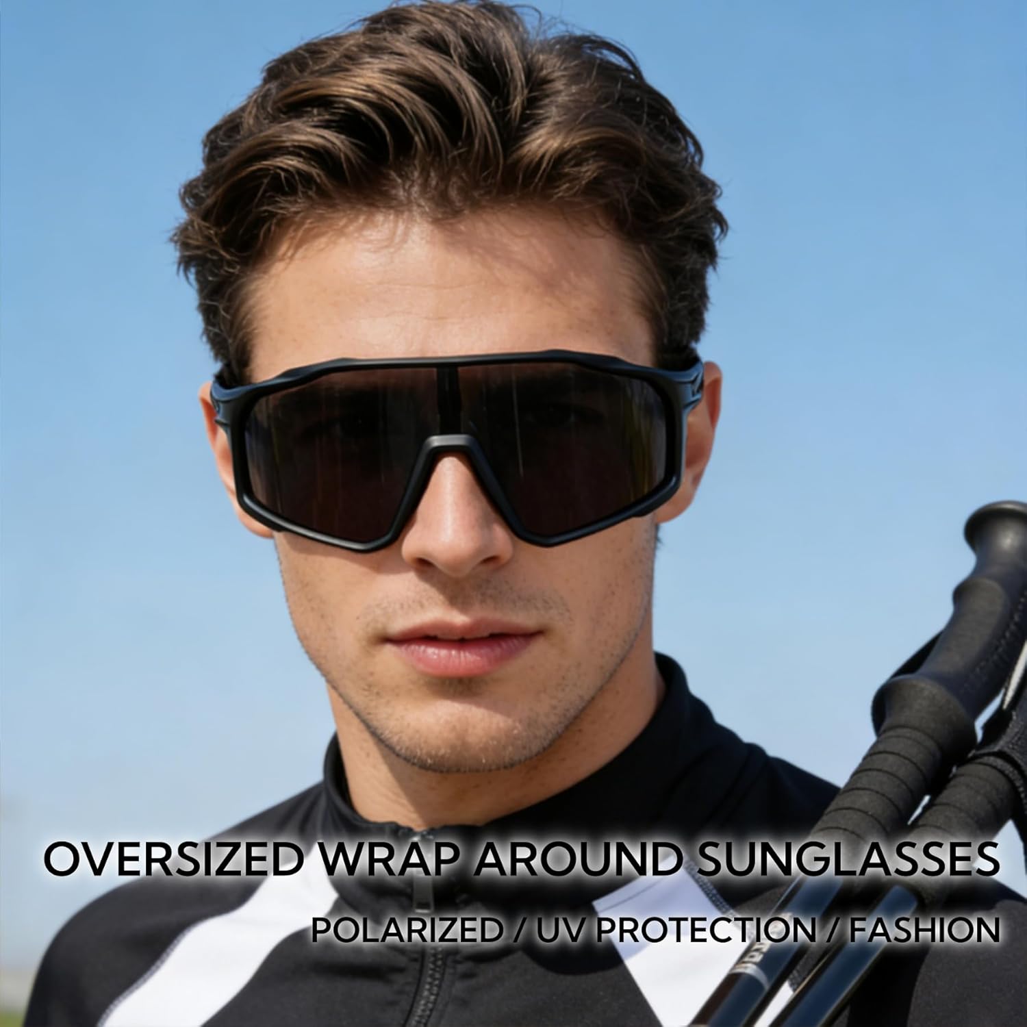 Joopin Oversized Sports Sunglasses Men Women Polarized Wrap Around Sun Glasses UV400 Protection Shades Sunnies - Image 2