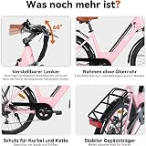 HILAND Vélo Électrique 26 Pouces, Vélo Ville Électrique 7 Vitesses avec Moteur 250W, Freins à Disque, Batterie 7,8Ah, VAE Urbain Homme Femme, Rose - 7